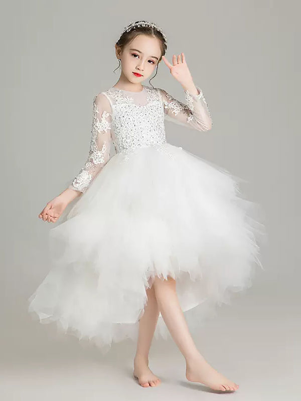 Walk Show Piano Performance Costume Flower Girl Wedding Dress Girl's Princess Dress - Dorabear