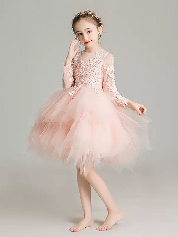 Walk Show Piano Performance Costume Flower Girl Wedding Dress Girl's Princess Dress - Dorabear