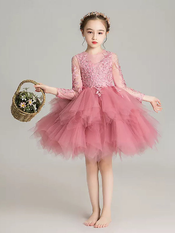 Walk Show Piano Performance Costume Flower Girl Wedding Dress Girl's Princess Dress - Dorabear