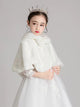 Winter Girl's Wool Shawl Small Waistcoat Plush Outer Gown Accessories - Dorabear