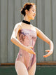 Autumn Small High Neck Print Ballet Sleeveless Leotard Training Suit - Dorabear