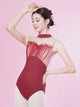 Ballet Chest Mesh Splicing Half Turtleneck Leotard Practice Clothes - Dorabear