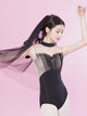 Ballet Chest Mesh Splicing Half Turtleneck Leotard Practice Clothes - Dorabear