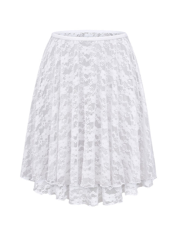 Ballet Practice Bottoms One-piece Elastic Lace Skirt - Dorabear