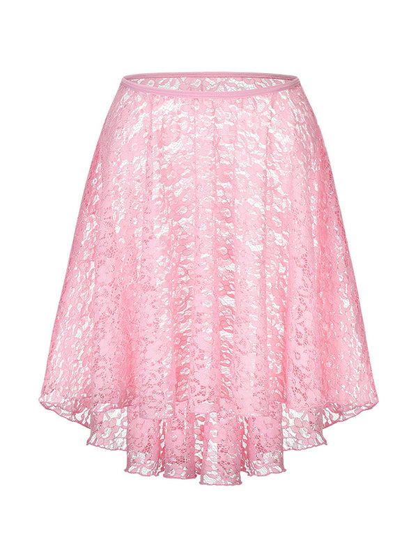 Ballet Practice Bottoms One-piece Elastic Lace Skirt - Dorabear