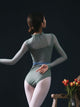 Fungus Edge Stand Collar Ballet Long Sleeve Exercise Leotard - Dorabear