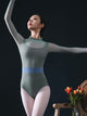 Fungus Edge Stand Collar Ballet Long Sleeve Exercise Leotard - Dorabear