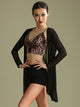 Long-sleeved See-through Mesh Cardigan Latin Dance Practice Clothes - Dorabear