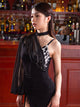 Latin Dance Mesh Cover Suspender Dress Long-sleeved Practice Clothes - Dorabear