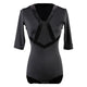 Women&#8217;s Mid-Sleeve Velvet Patchwork Double Layer Mesh Latin Dance Leotard4